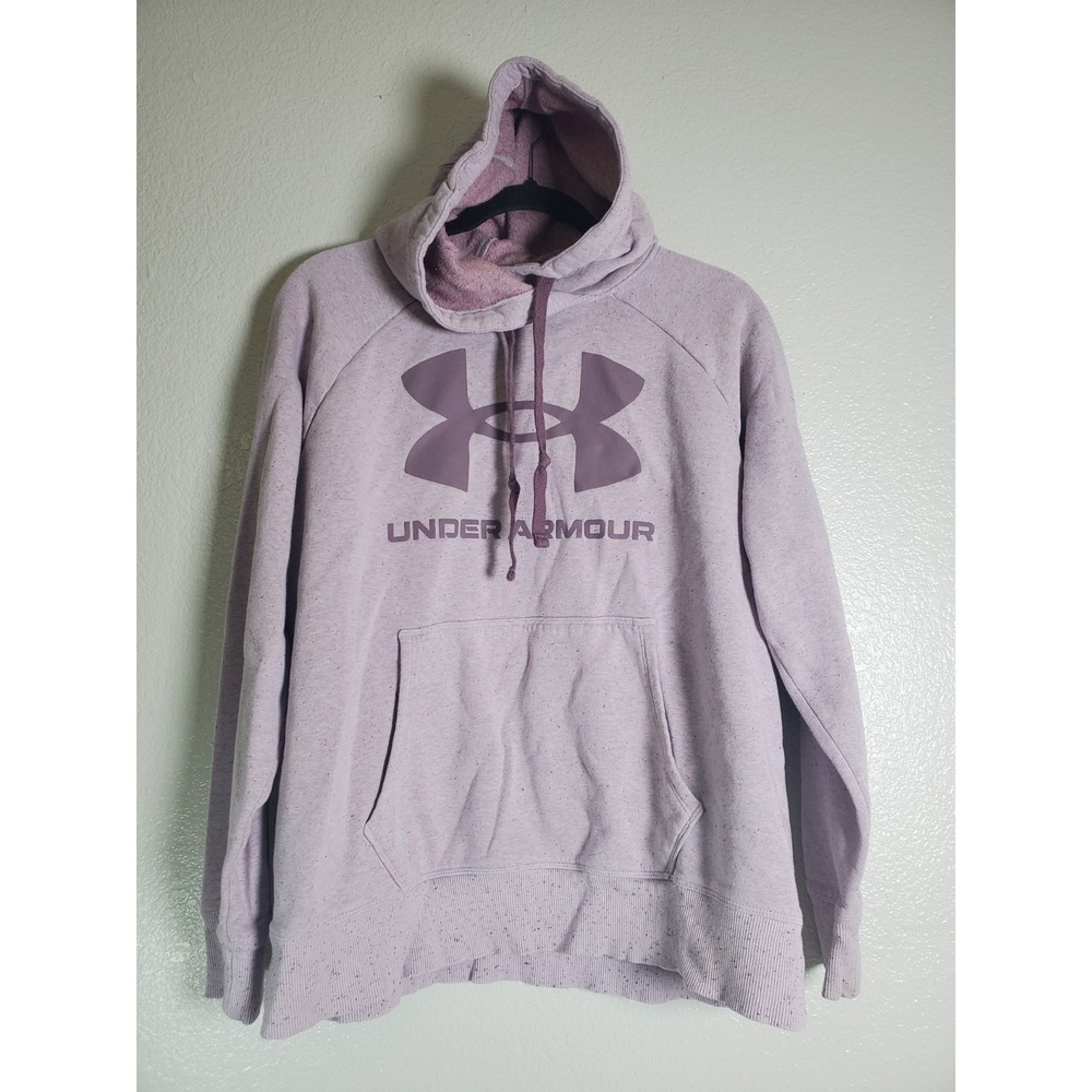Under Armour Hoodie Women's Purple Speckled Logo Pullover Size Large